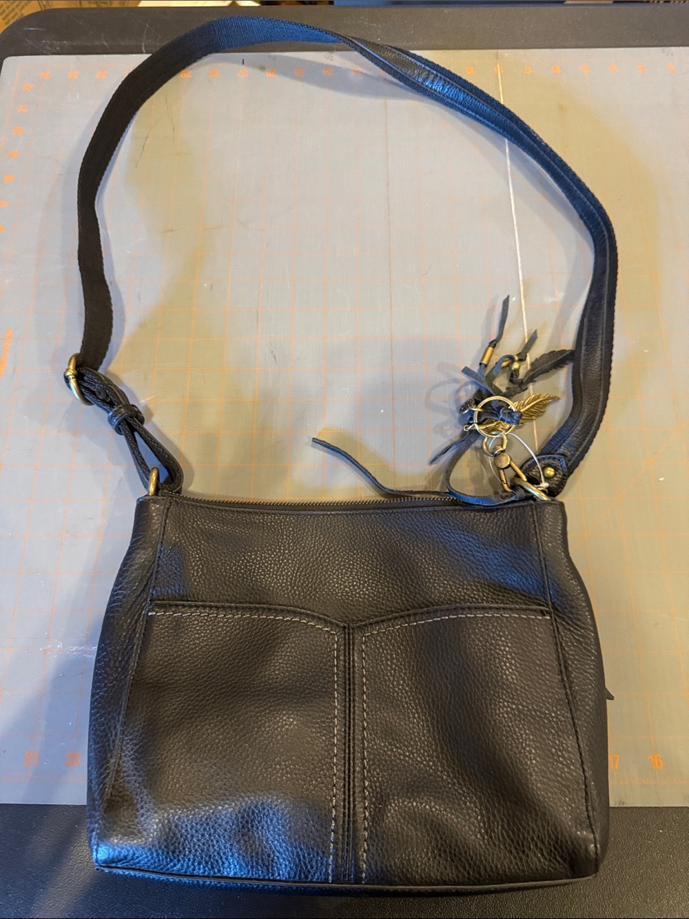 The Sak Black Leather Crossbody Bag